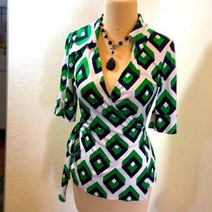 NWT Diane Von Furstenberg Vintage Shortsleeve S 10